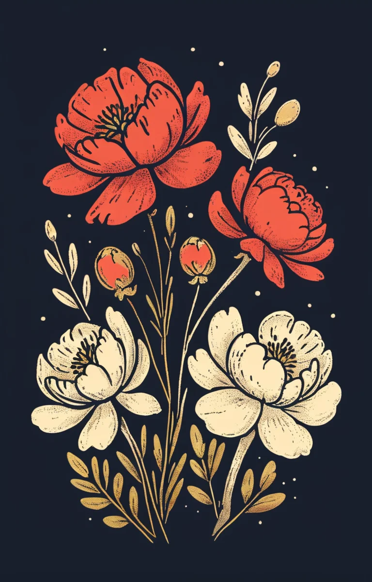 masterpiece,best quality,<lora:tbh10-sdxl:0.9>,illustration, decaying peonies