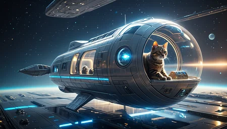 positiv Clip L:
an award-winning, photo, of a cat in a spaceship, spaceship lights, detailed, masterpiece, trending on artstation
positiv Clip G:
an award-winning, photo, of a cat in a spaceship, spaceship lights, detailed, masterpiece, trending on artstation