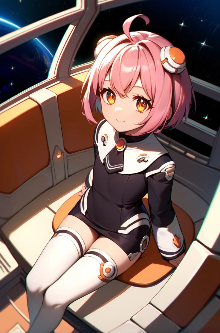 score_9, score_8_up, score_7_up, very aesthetic, source_anime, detailed, high quality, beautiful, masterpiece, detailed eyes,
space ship, indoor, blurry background,
cowboy shot, close up, dynamic angle,
flat chest, light smile, sitting beside computer,
<lora:momo1_autismConfetti_v01:0.95>
m.o.m.o., 1girl, pink hair, short hair, hair ornament, ahoge, brown eyesblack dress, short dress, white thighhighs, zettai ryouiki, white footwear, long sleeves,, zPDXL