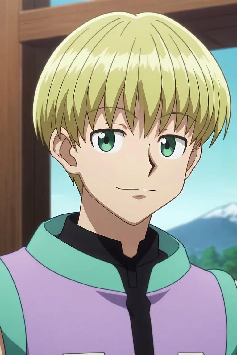 score_9, score_8_up, score_7_up, source_anime, rating_safe, , anime screencap, anime coloring, official style, looking at viewer, depth of field, 1boy, solo, male focus, <lora:shalnark_ryuseih_pony:0.84>, shalnark_ryuseih, blonde hair, green eyes, short hair, , upper body, snowy mountain, dusk, arms up, half-closed eyes, smile, , <lora:sdxl_lightning_8step_lora:1>