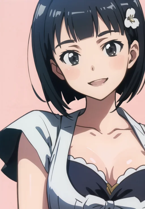 <lora:Suguha_Kirigaya:0.8>, Suguha_Kirigaya, smile,, (seductive, alluring, charming:1.3), beautiful, (highly detailed, high quality:1.3)