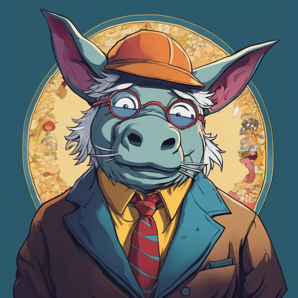 a rhino dressed suit and tie , headshot, in the street, sk_ghibli , looking at viewer