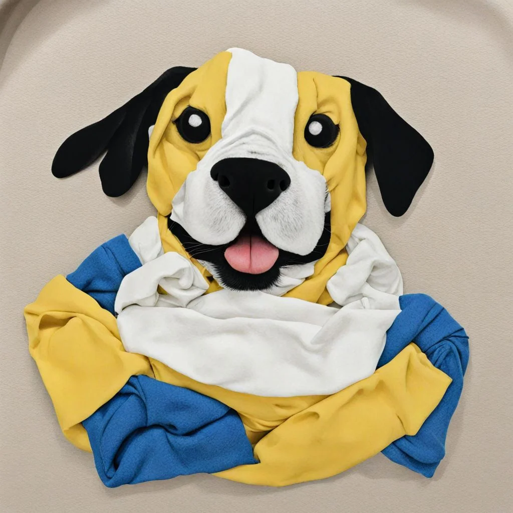 A cute dog LaundryArt <lora:LaundryArt_LoRA_r16:0.8>