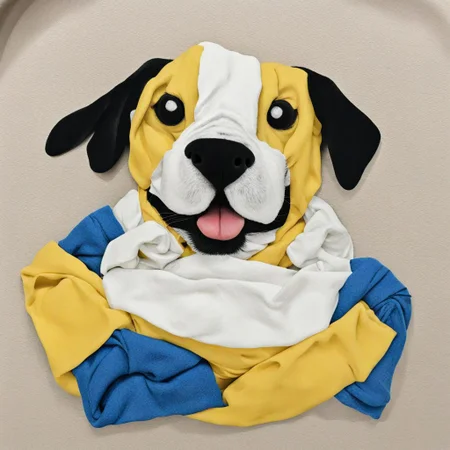 A cute dog LaundryArt <lora:LaundryArt_LoRA_r16:0.8>