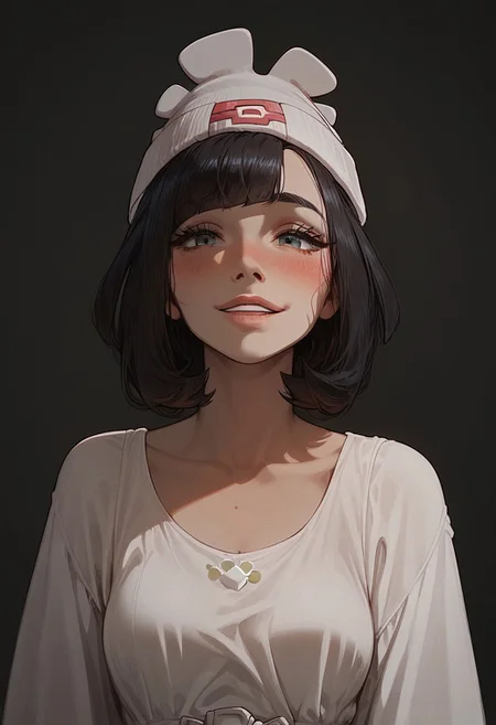 score_9, score_8_up, score_8. score_9, score_8_up, score_7_up, score_6_up, masterpiece, 4k, high quality, (best quality:1.1), ExpressiveH
1girl, Selene_(Pokemon), grey_eyes, black_hair, medium_hair, beanie, medium breasts, blushing, looking at viewer, smiling, g0dd3ss, white dress
green background