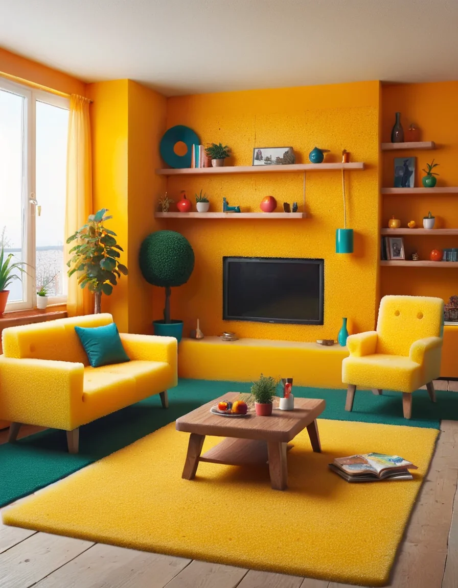 a 70´s livingroom made out of ral-ktchzpong <lora:ral-ktchzpong:1>