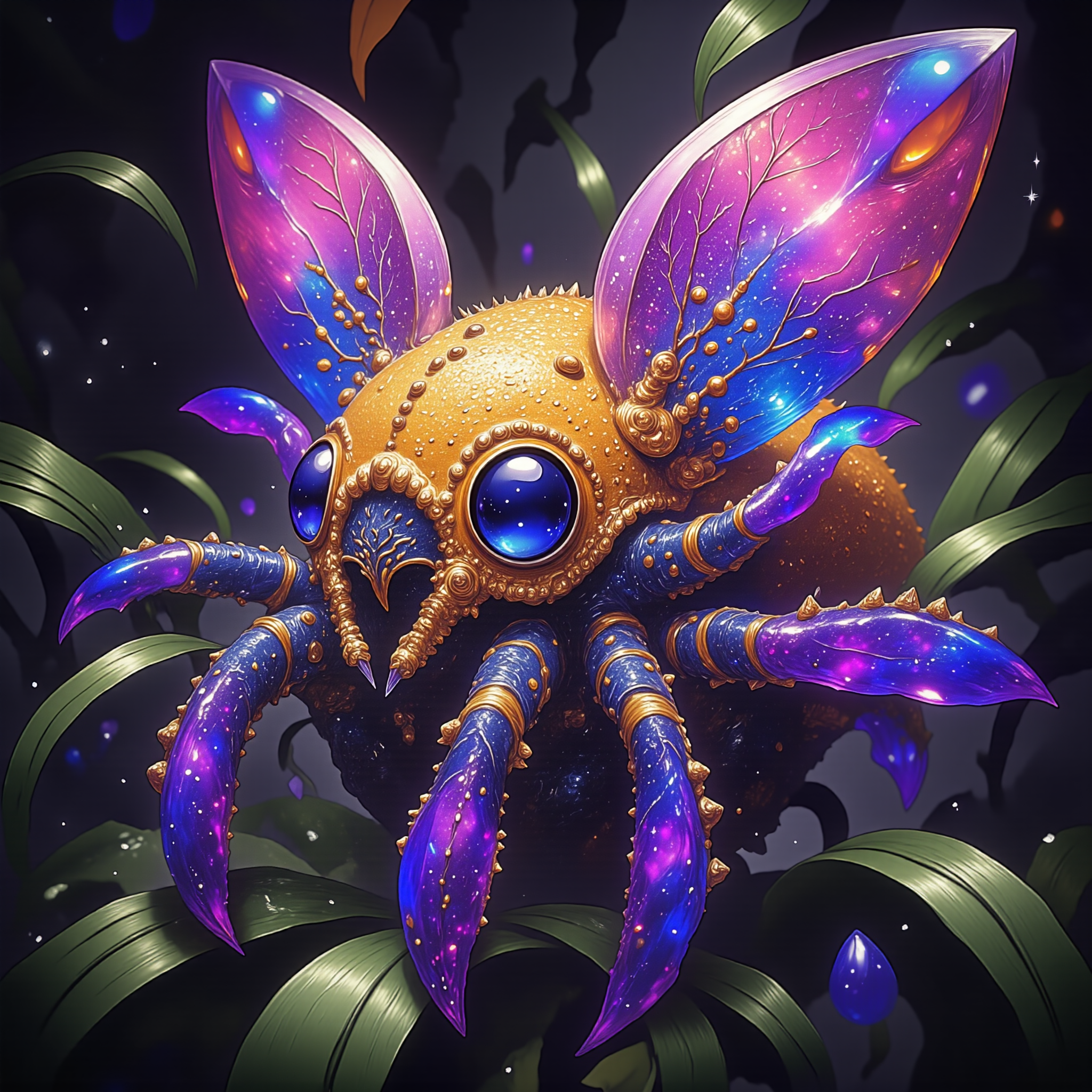 highly detailed, intricate, detailed background, famous artwork inspired by (kaja foglio:1.2) and (alan pollack:1.2), (fractal art:0.5), cinematic film still, dynamic angle, the worryingly (beautiful:1.8) "dazzling nardsnuffler" is a small highly poisonous life form with (brightly colored intricate wings:1.1), they inhabit the enchanted joxybommled glades of the lush forests of planet "zorf vii" hunting the air for the softly (glowing spores:1.3) of the resiliforged lormshmogtree, golden ratio, in the style of ck-ovf, amanoer, arsmjstyle, dnddarkestfantasy, aidmamj6.1, 
<lora:style-oneviolentfantasy-ep21-flux-by_chronoknight:0.28> 
<lora:style-yoshitaka_amano-elden_ring-flux-by_alicient:0.44> 
<lora:style-dnd_dark_fantasy-flux-by_arsmachina:0.6> 
<lora:midjourney_61-v0.4-flux-by_aidma:0.72> 
<lora:faetastic_details-flux-by_faeia:0.44>