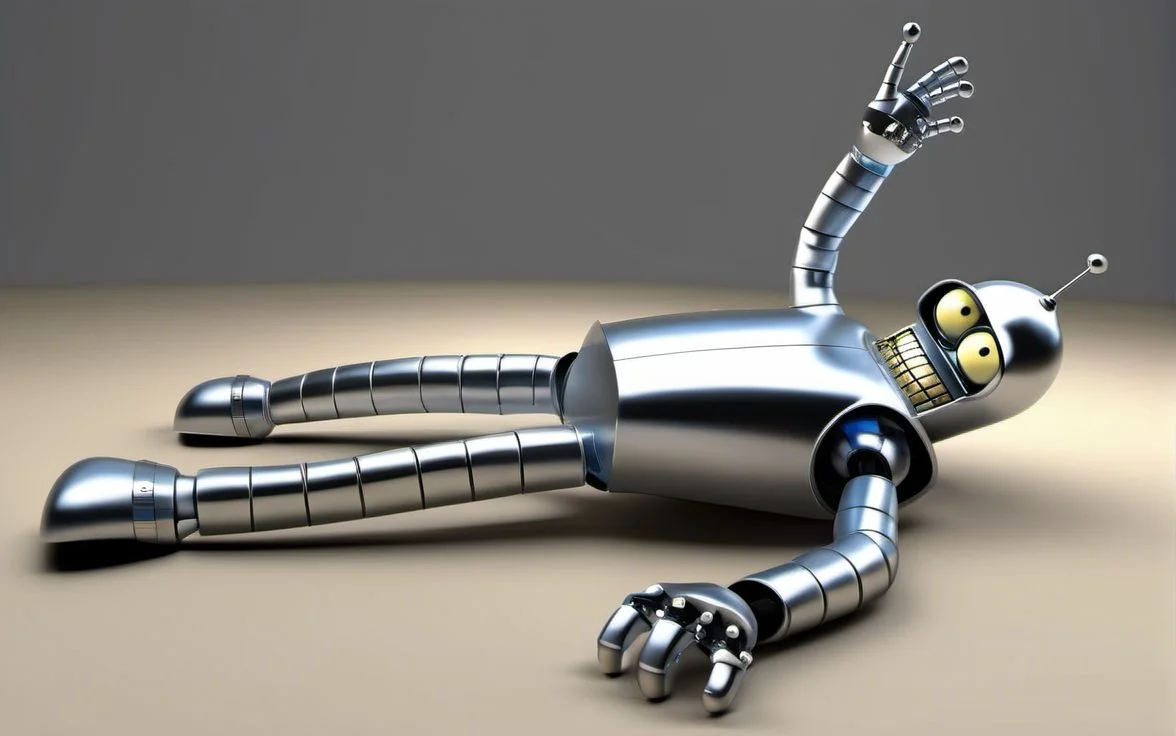 ((An alien robot from outer space with shiny reflective metal)) benderbot <lora:SDXL-benderbot-Lora:1.0>, very detailed, clean, high quality, sharp image