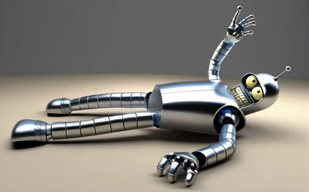 ((An alien robot from outer space with shiny reflective metal))  benderbot  <lora:SDXL-benderbot-Lora:1.0>, very detailed, clean, high quality, sharp image