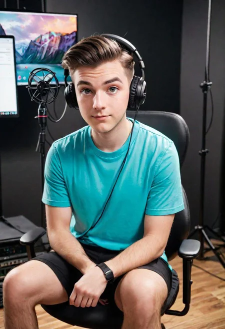 YouTuber sitting in the studio