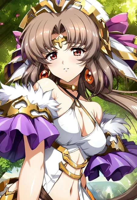 masterpiece,best quality,very aesthetic,absurdres,metallic luster,fantasy,,solo,1girl,<lora:yulia_v1.1:1>,yulia, navel,long hair,very long hair ,breasts brown hair, brown eyes, <lora:Fixhands_anime_bdsqlsz_V1:1>
,green jewelry, tooth earrings, tooth neckleace, bare shoulders, fur trim, armlet, cleavage, midriff, solo, front view, (portrait, upper body), solo focus, seductive smile, looking at viewer, forest, tree <lora:NidaleeLoLXLv2:0.8> (portrait, upper body), masterpiece,best quality, very aesthetic, absurdres, ultra detailed, high resolution, 4k, extremely detailed CG,