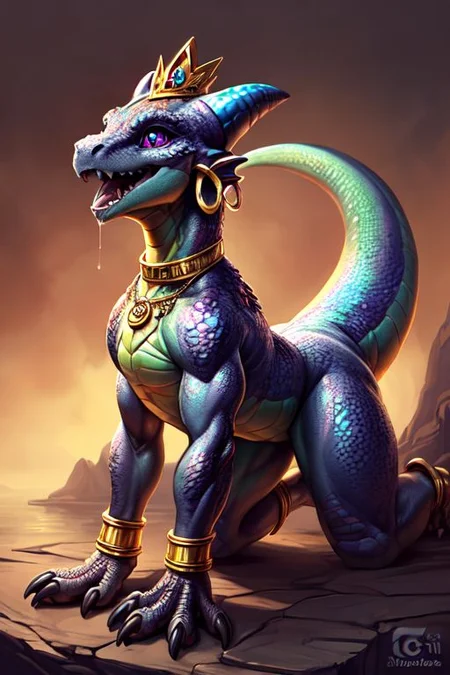 scalie, anthro, ((female)), ((kobold:1.3)), detailed pink scales, detailed scales, intricate scales, ((small breasts)), (nude), (detailed face), (detailed eyes:2), (big eyes:0.5), claws, open mouth, grin, (fangs:1.3), cute, young, muscular, athletic, elegant, beautiful, claws, (slit pupils), bright eyes, expressive eyes, (chubby:0.5), (plump:0.5), smiling, happy,
((((head with thick long feathers)))), ((feathered arms, feathered legs)) covered in feathers,
presenting, all fours, ass up, raised tail, rear view shot, back turned, facing away, backside,
(saliva), (drooling:0.5),
<lora:dragon:0.1>,
<lora:addmoredetails:0.1>,
<lora:Velociraptor_Dino:0.1>,
<lora:deathclaw:0.1>,
<lora:azt3ch:0.1>,
by darkgem, by thesecretcave, by silverfox5213, ,
((golden bracelet, golden anklet, golden necklace, golden earrings, iridescent gold, collar, golden tiara)),
noon, sunlight,
on a beach,
(ambient light on the body),
Ray tracing, dutch angle, concept art, highly detailed, (hi res), ((masterpiece)), ((best quality)) masterpiece, best quality, masterpiece, best quality, cinematic composition, (masterpiece, best quality, ultra realistic, 4k, (high detail:1.3), sharp focus,