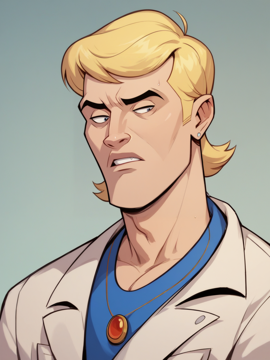 score_9, score_8_up, score_7_up, score_6_up, score_5_up,   <lora:VentureBrosXLP:1> venture bros, solo, 1boy, blonde hair,