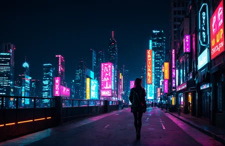 professional 3d model cyberpunk style,score_9,score_8_up,score_7_up,<lora:cwhyberponk:1>,cwhyberponk,r0k@p@nk,city,scenery,cityscape,skyscraper,street,skyline,(neon lights:1.2), . octane render, highly detailed, volumetric, dramatic lighting