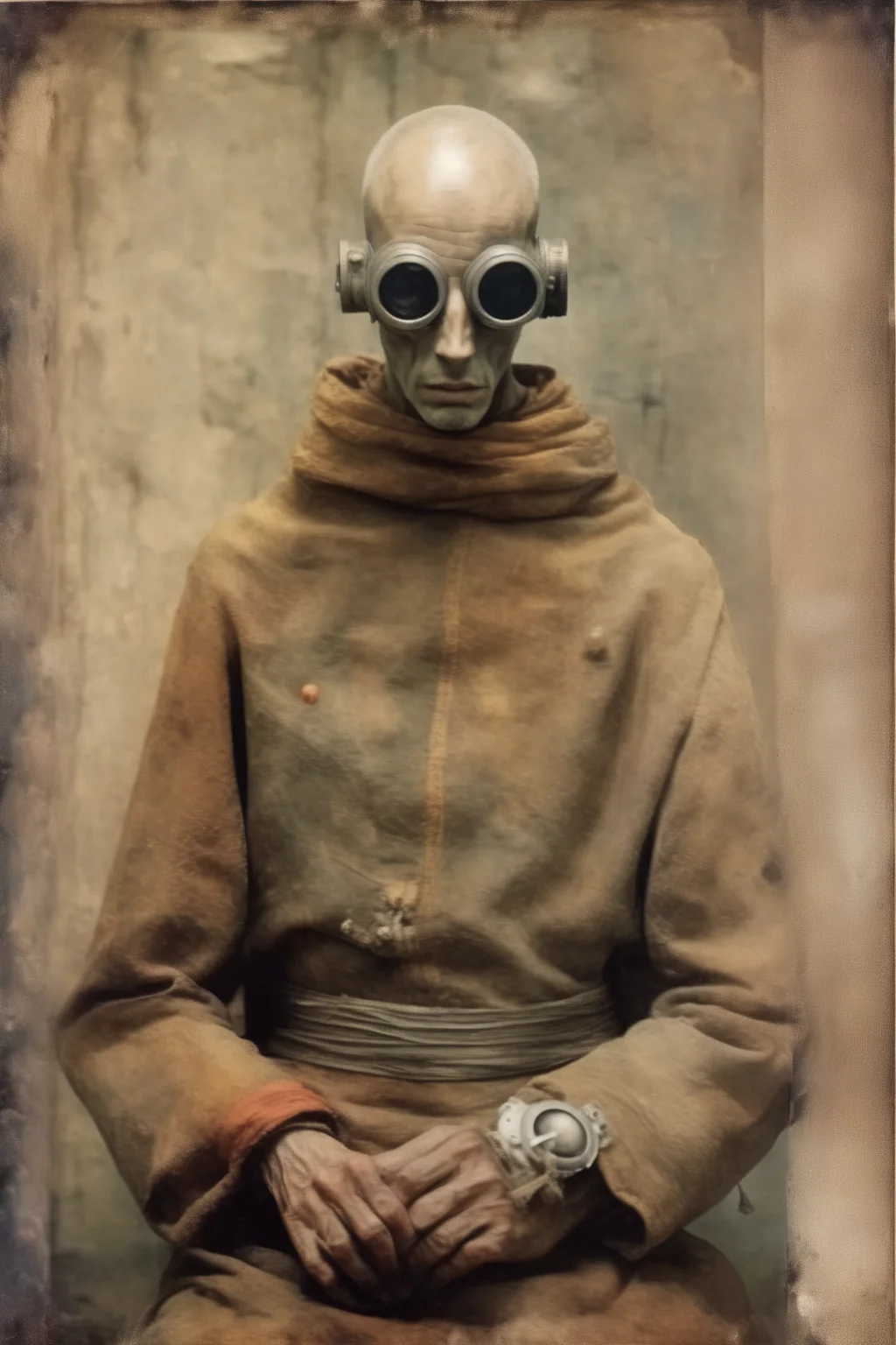 <lora:Santiago Caruso Style:1>Santiago Caruso Style - cyborg monk, in the style of Miroslav Tichy