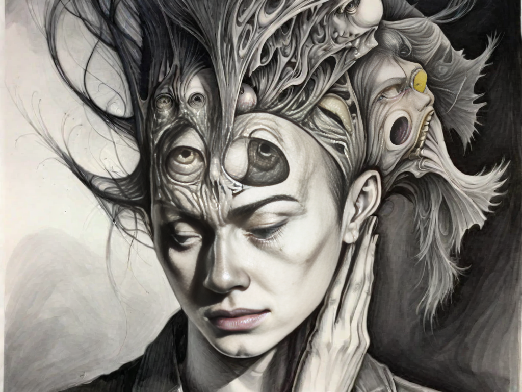 <lora:sur-mono_XL:1>, sur-mono_XL, monochrome, line sketch, surrealistic, in the style of Jason Limon