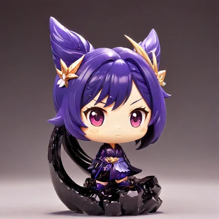 keqing \(genshin impact\) made out of obsidian <lora:Obsidian SDXL:1> <lora:keqing:1>