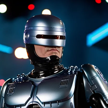 Robocop1024, close up face portrait, riots, fires, highly detailed, photography, ultra sharp, film, bokeh, professional, 4k <lora:add-detail-xl:1.5> <lora:Robocop1024-000350:0.8>