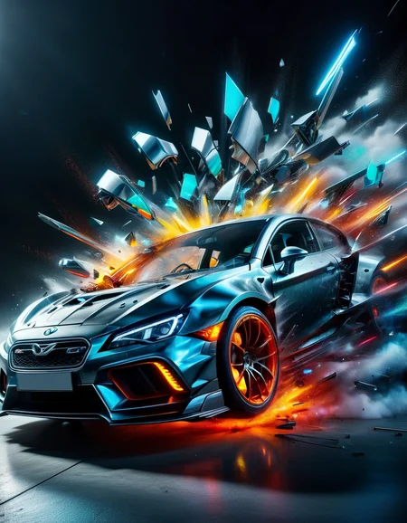 smoke, glowing aura, excessive energy, Conveyance, Electrostatic Tinting, Neon Lights, Racing Seats, Steel, Luminous, shiny metal coating, made of ral-flntxplzn <lora:ral-vlntxplzn:1>