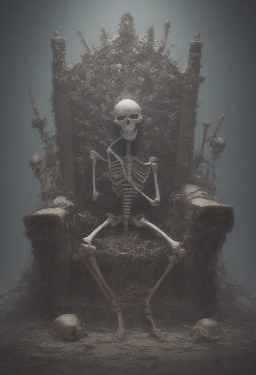 score_9, score_8_up, score_7_up, score_6_up,
one skeleton of dead king wearing crown on a lavish golden throne, boneswm