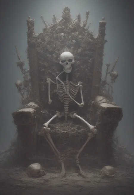 score_9, score_8_up, score_7_up, score_6_up,
one skeleton of dead king wearing crown on a lavish golden throne, boneswm
