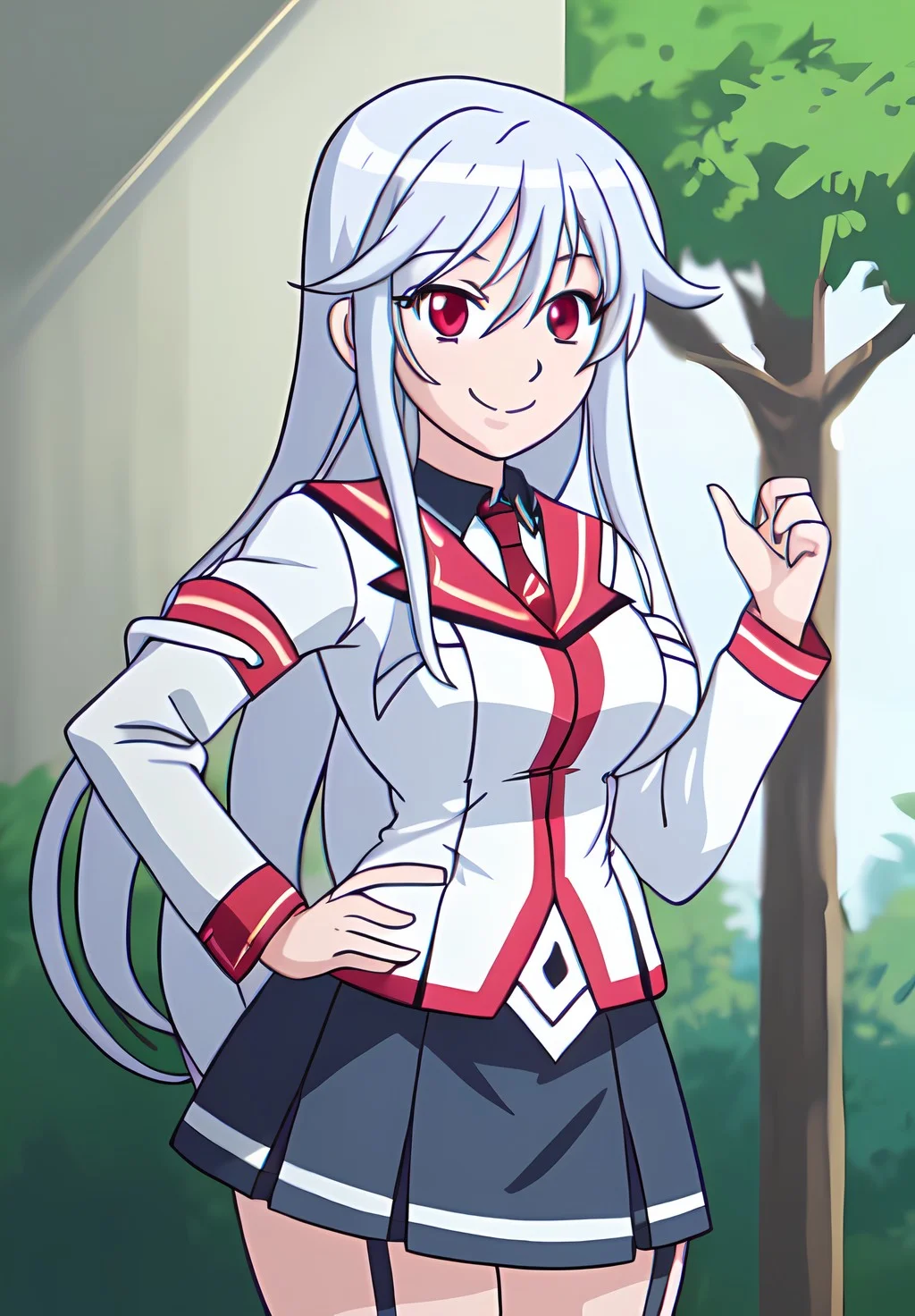 <lora:HybridxHeart:0.6>, AineSchool, smile, solo