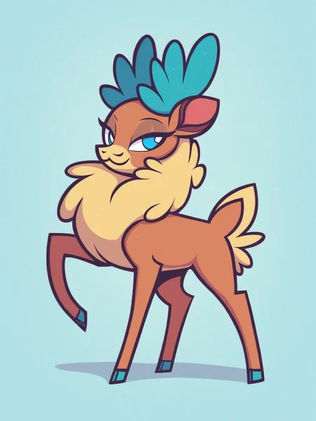 source_furry,
score_8,
score_6.
score_7,
2d,
anime,
<1girl:1.5>,
<solo:1.5>,
<simple background:1.5>,
<white background:1.5>,
reindeer,
reindeer_girl,
feral,
velvet_fherds, no humans, reindeer_girl, blue eyes, solo, full body, smile, standing, closed mouth, blue background, simple background, feral,
<lora:Velvet_Fightin_Herds_Pony_SDXL:1> velvet_fherds,
<lora:Pony_DetailV2.0:1>,, standing,
dancing,
waving hands,