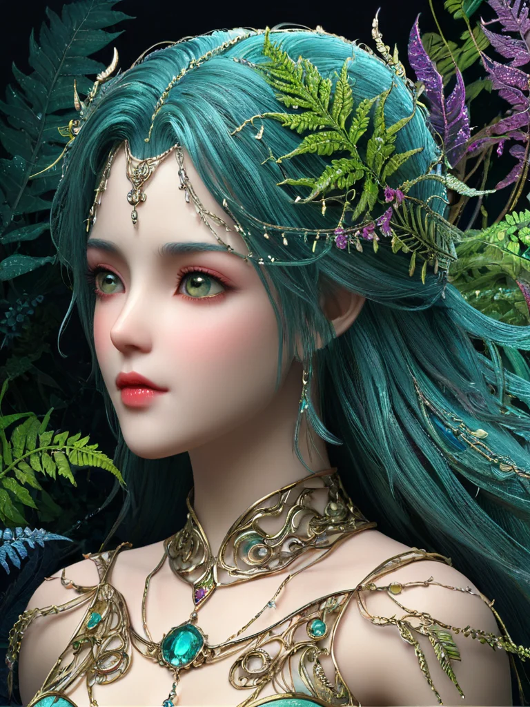 masterpiece, top quality, best quality, official art, beautiful and aesthetic:1, (1girl),from side, full body,large breasts,laced bra,extreme detailed,(fractal art:0.1),colorful,highest detailed,moyou,realistic, triadic colors, best quality, a close up highly detailed girl, moss, ferns, rowanberries, highly detailed glittering scales, by Craola, Dan Mumford, Andy Kehoe, 2d, flat, cute, adorable, vintage, art on a cracked paper, fairytale, storybook detailed illustration, cinematic, ultra highly detailed, tiny details, beautiful details, mystical, luminism, vibrant colors, complex background<lora:YunXi_SDXL:0.6>,<lora:xl_more_art-full_v1:0.5>