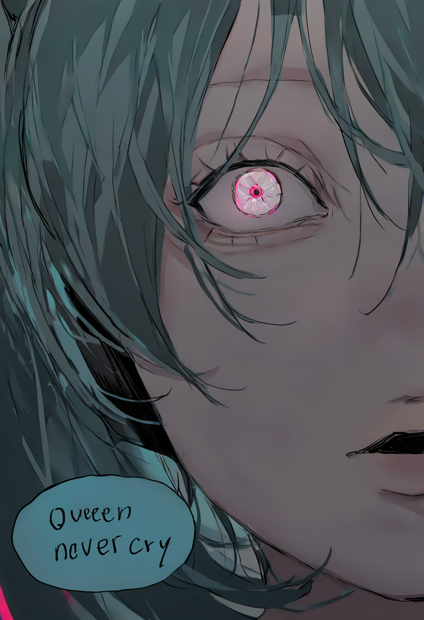(masterpiece, high quality, amazing detail), highres, very awa, queen never cry, face out of frame, hatsune miku, vocaloid, text speech, text" Queen Never Cry"  <lora:Queen_Never_Cry_-_Baby_wont_cry:1>