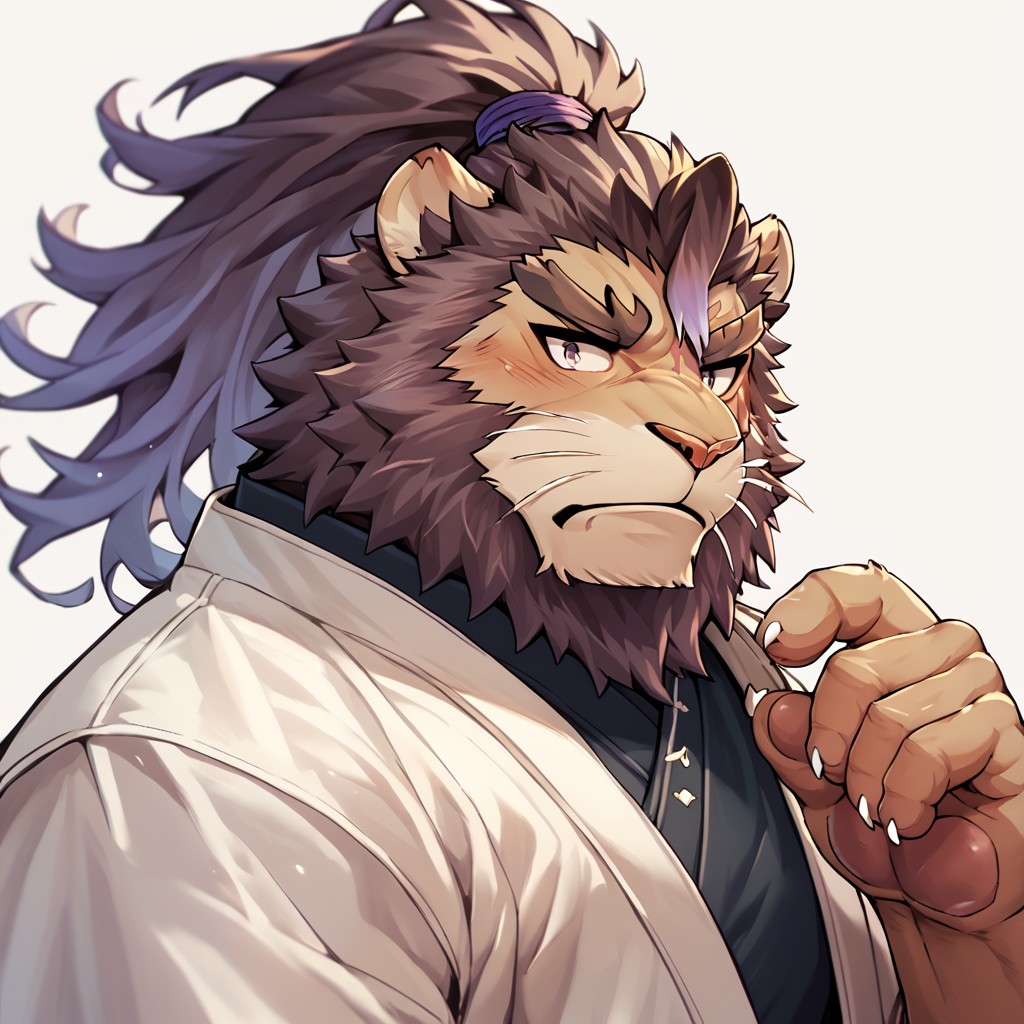score_9, score_8_up, score_7_up, score_6_up, score_5_up  toshu, lion boy, furry male, solo, bara, muscular,  <lora:Toshu-000011:1.0>