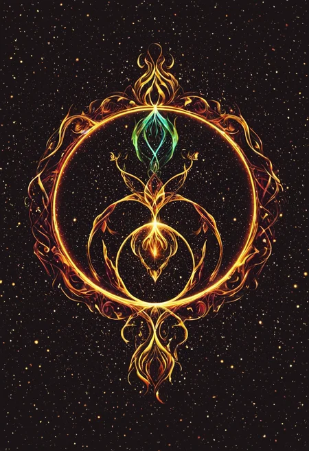 Abstract style <lora:R0k00bstr0ctHD:1>,r0k00bstr0cthd,r0k00bl0ckb0ckgr00ndhd,(shiny, fire, multicolored, black background, glowing, magic circle, aura), . Non-representational, colors and shapes, expression of feelings, imaginative, highly detailed