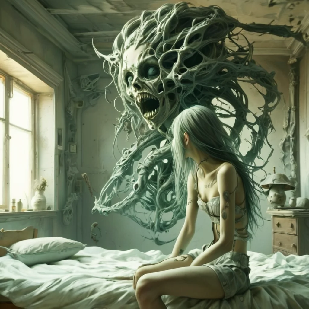 mortishadow girl in room <lora:mortishadow:1>