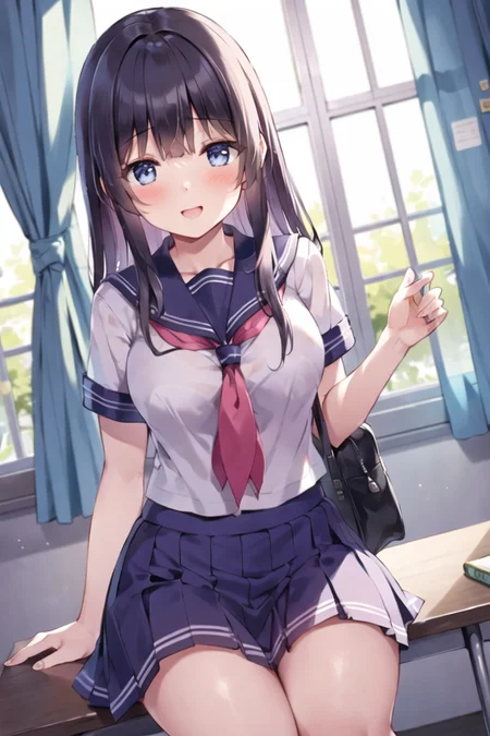{masterpiece}, {best quality},1girl,school_uniform <lora:miyasemahiro-v1:0.6>