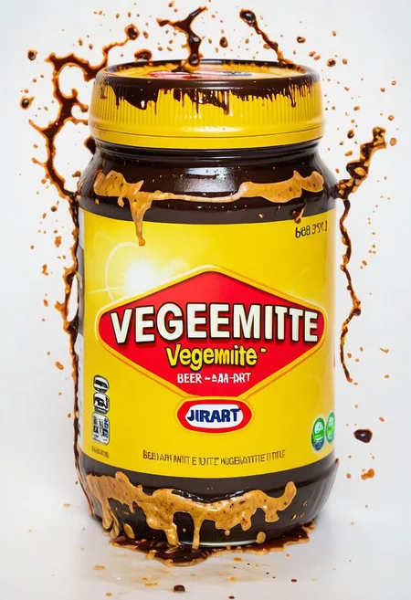 VegemiteArt, BEER CAN VEGEMITE!, Art by Alex Horn and Greg Davies, Memecore, Yeasty splatters, BEER FLOWING EVERYWHERE! Snacks, ENJOYMENT and VEGEMITE HOLIDAYS! HEAVY toasted bread with vegemite to the side of the jar, AUSTRALIAN APPROVED, Art by Kraft, Kraft Foods, Andy Warhol doesn't like Vegemite