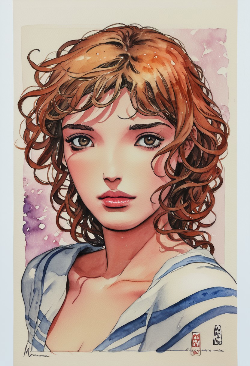 MMWC,a princess with her tiger and white eagle,watercolors,watercolor technique,pen and ink line arts,watercolor french paper texture,watercolor brush strokes, milo manara watercolors art style,,milo manara art style,watercolors,watercolor paper,watercolor techniques,watercolor brush texture,watermark.