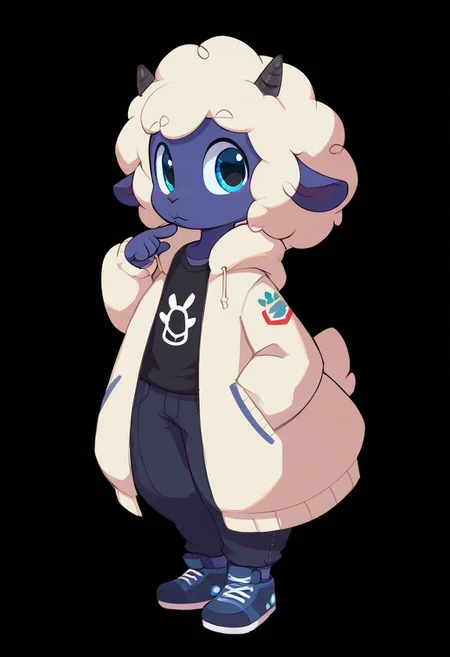 score_9, score_8_up, male, solo, full body, digital art, highly detailed, <lora:CuteMixPDv4:1>, zPDXL2, zPDXLpg, zPDXL, sheep, no background, simple background, black background, big eyes
