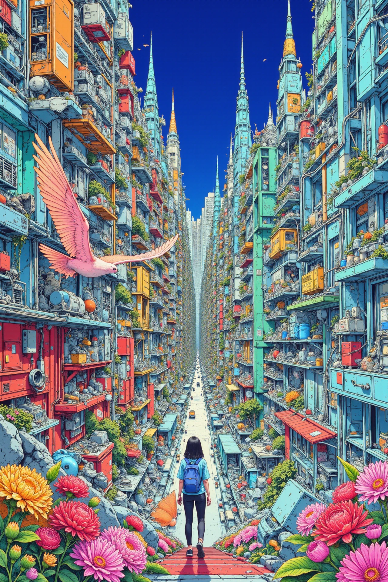 sci-fi city beautiful  anime landscape, wind, woman, very intricate, very detailed, sharp, bright, colorful, <lora:Hand v2:0.5> <lora:Anti-Blur:1><lora:Insane Detail Slider:0.25>  <lora:flux.1_lora_flyway_Epic-detail_v2:0.3> <lora:fluxenhancer:0.25> <lora:ROWER:0.6>  <lora:Surreal Anime - 2k steps:0.8>