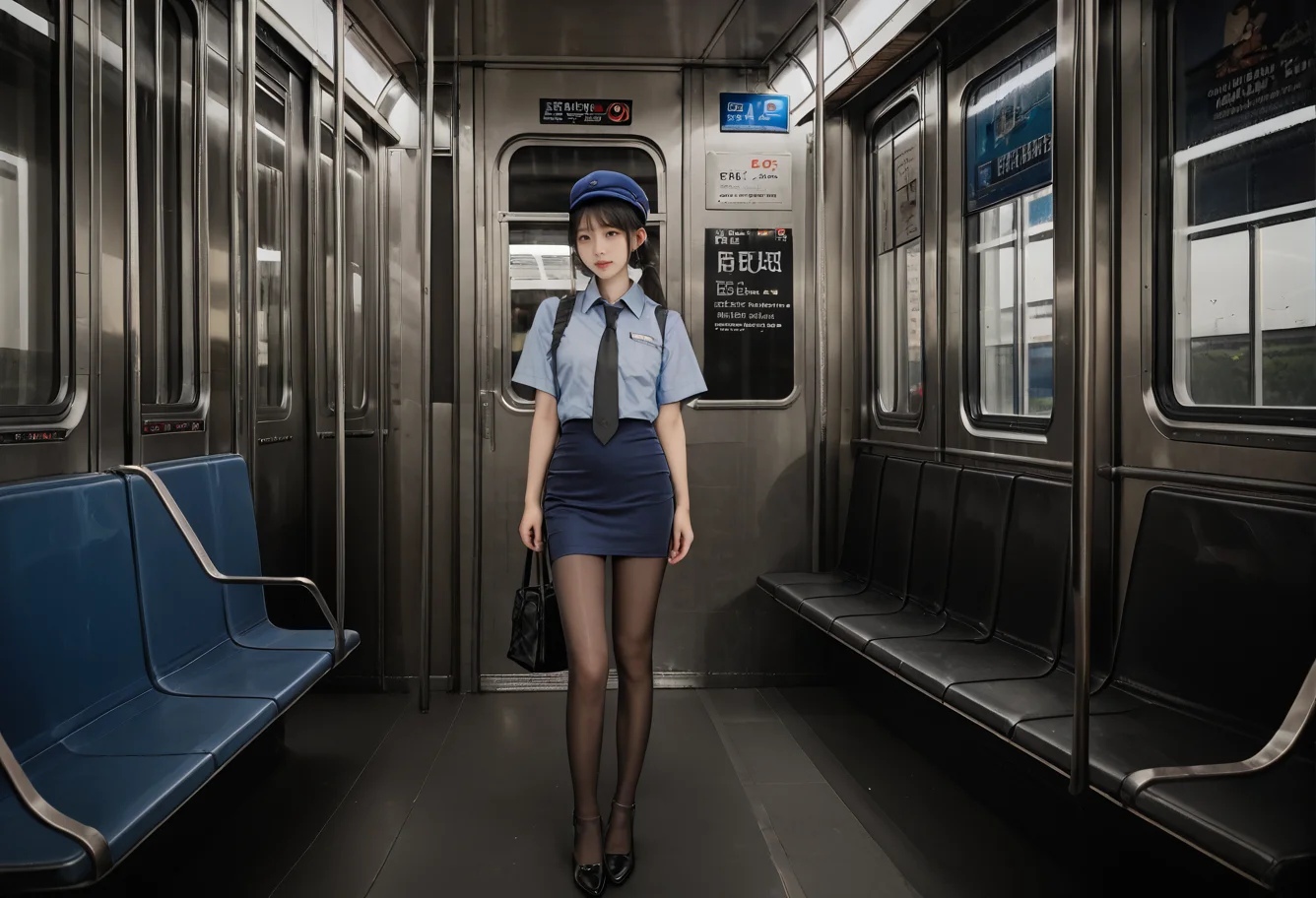 ,ruanyi0821,train interior,
,ruanyi0820,black necktie,blue hat,blue shirt,blue skirt,black pantyhose,short sleeves,pencil skirt,<lora:0821 train interior_v1_pony:1>,<lora:0820 tokisaki kurumi policewoman fan costume_v1_pony:0.7>, score_9,score_8_up,score_7_up,,8k,1girl,solo,,