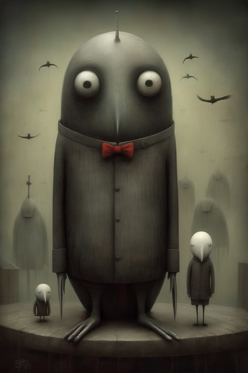 <lora:Shaun Tan Style:1>Shaun Tan Style - the same in the style of anton semenov