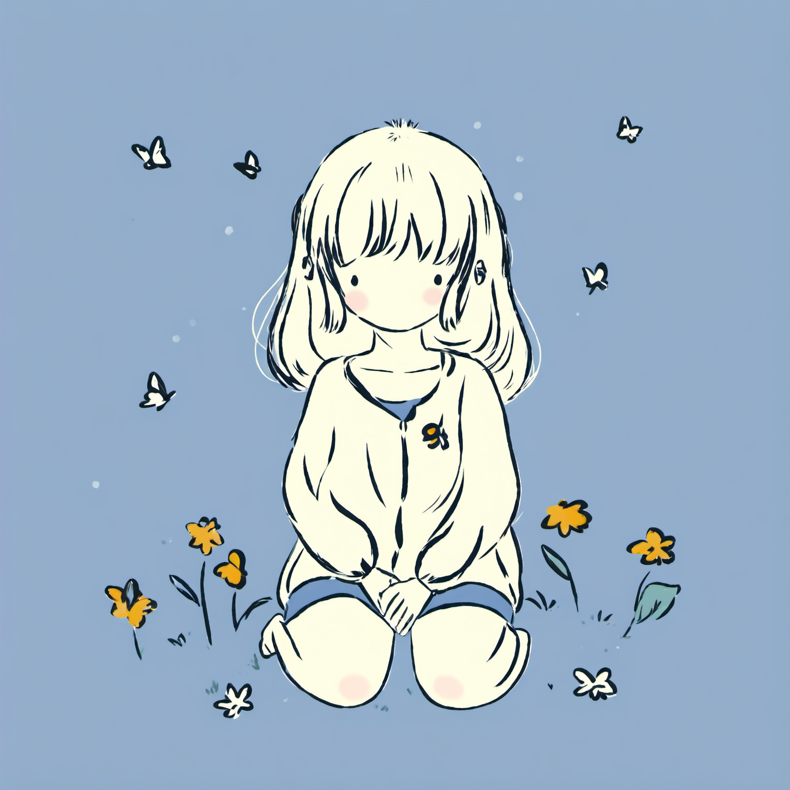 <lora:little_guy_xl:1.2>,1girl,full body, blue theme