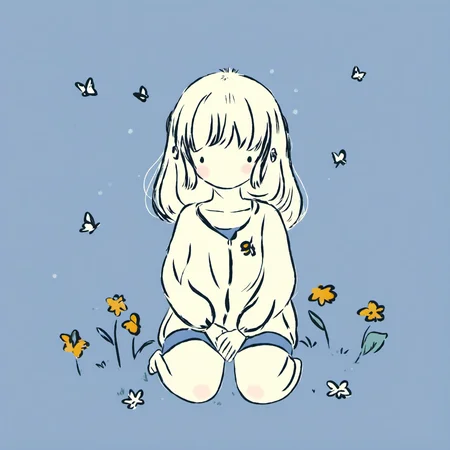 <lora:little_guy_xl:1.2>,1girl,full body, blue theme