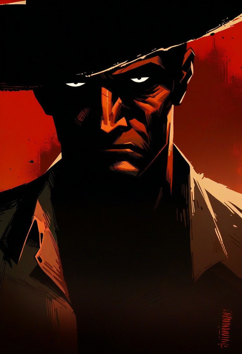 score_9, score_8_up, score_7_up, score_6_up, 1boy, cowboy shot, cowboy, sullen eyes, masculine, strong body, tired, cowboy hat, gunslinger, black eyes,
determined look on face,
looking at viewer,
eye contact, 
expressive,
outdoors, wild west, 
black linework,