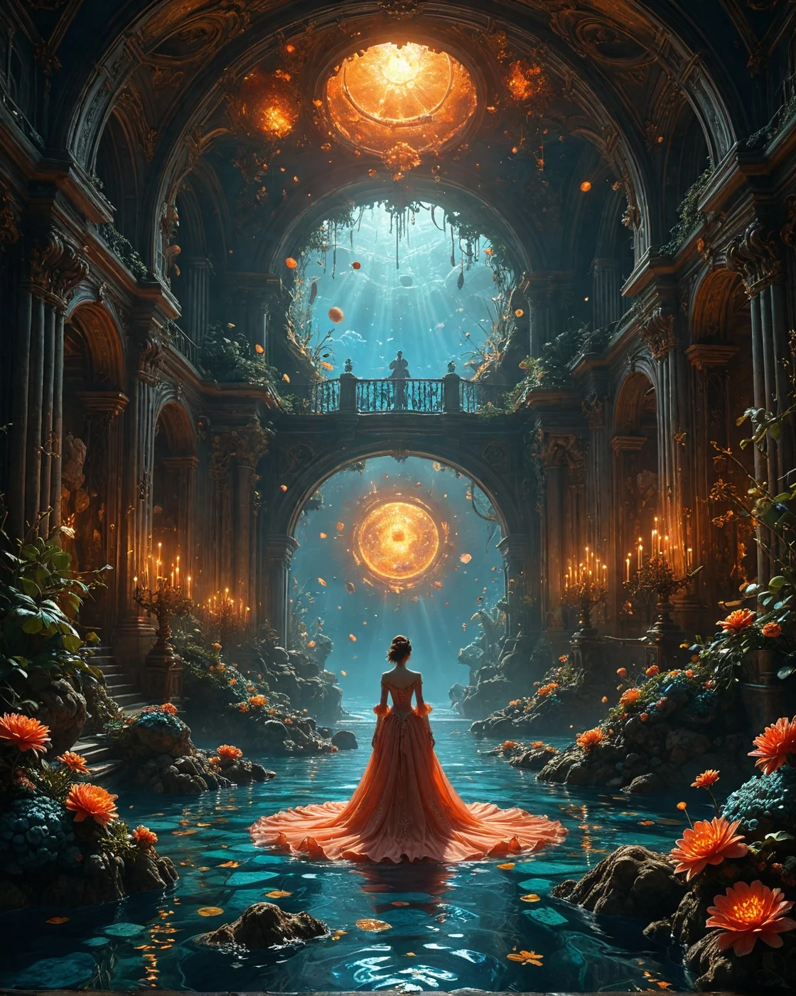 Shuten Dōji, amber-resin refuge with,
solar-vine capillaries, Steampunk copper gears, shadow-substance arches in, prismatic-coral reefs, Chaos Architecture entropy folds style, azure solar flares in neon mist,
<lora:tbh124-sdxl:0.15> style of Jean-Antoine Watteau,
<lora:tbh129-sdxl:0.15> style of Michael Cheval,
<lora:Sinozick:0.15>,
<lora:add-detail-xl:0.7>,
<lora:aidmaMJ6.1_v0.5_2:0.3> aidmamj6.1,
<lora:Flux-XL_Scenery:0.15> flux-scenery,
<lora:Flux-style-xl-lora:0.15> flux-style,
8K resolution, ultra-detailed cinematic composition, contemporary concept art style, volumetric magical atmosphere with ethereal glow, rich complementary color palette, vivid gradients and chiaroscuro contrast, dynamic perspective with layered depth of field, inspiring awe-inspiring mood, Unreal Engine 5 render quality, intricate textures, flawless anatomy, rule of thirds composition, luminous highlights, surreal ambiance, award-winning illustration, harmonious balance of light and shadow, photorealistic details, ArtStation trending, chromatic accents, nostalgic futurism, dreamlike serenity, bold creativity, professional finish, sharp focus, ambient background, fascinating dynamic motion,, Baroque art style, dynamic composition, dramatic lighting, rich colors, intricate details, professional-grade execution, captures the grandeur and theatricality of the Baroque period