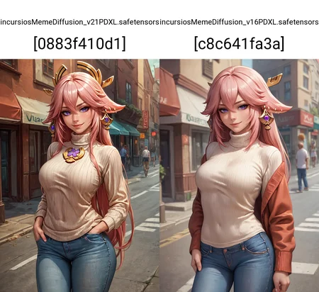 score_9, score_8_up, score_7_up, detailed, realistic, yae miko, street, jeans, turtleneck sweater, hands in pockets, seductive smile, cowboy shot,