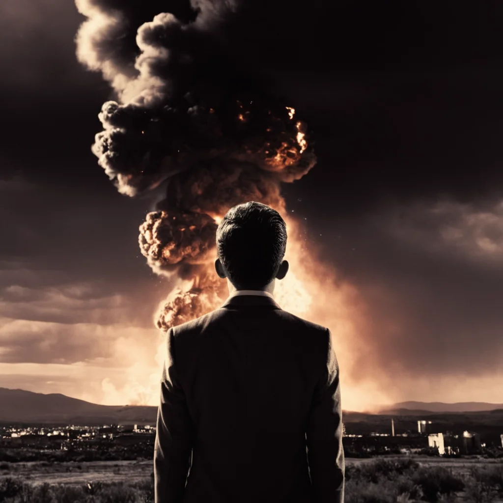 cinematic film still of <lora:sin city style v2:1>
In Sin City universe an epic nuclear explosion sin city style,1boy,standing,monochrome,male focus,outdoors,sky,cloud,from behind,scenery,smoke,sunset,explosion,orange theme,Frank Miller's Sin City,dark theme,cinematic film,comic book series,graphic novel,Neo-noir,high contrasts,sin city style , film noir, low key light, dim light, low light, dramatic light, film grain, shallow depth of field, vignette, highly detailed, high budget, bokeh, cinemascope, moody, epic, gorgeous, film grain, grainy