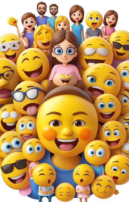 masterpiece,best quality,<lora:tbh374-sdxl:0.6>,illustration,style of emoji,emoji sheet portrait of family