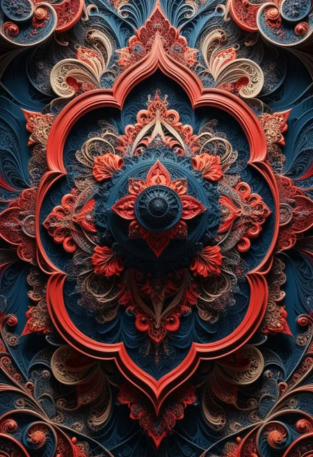 photo of a paisley pattern, boteh, paisley, navy blue, madder red, almond, entwined paislies, official art, aesthetic, dynamic angle, hyper detailed, order and chaos, dark colors, (extremely detailed, intricate details, masterpiece, best quality, 8k wallpaper:1.4), dramatic lighting, (dark blue and madder red palette:1.2), twisting paisley
