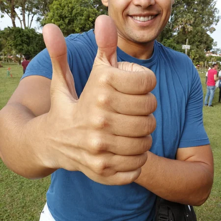 Close-up, thumbs-up