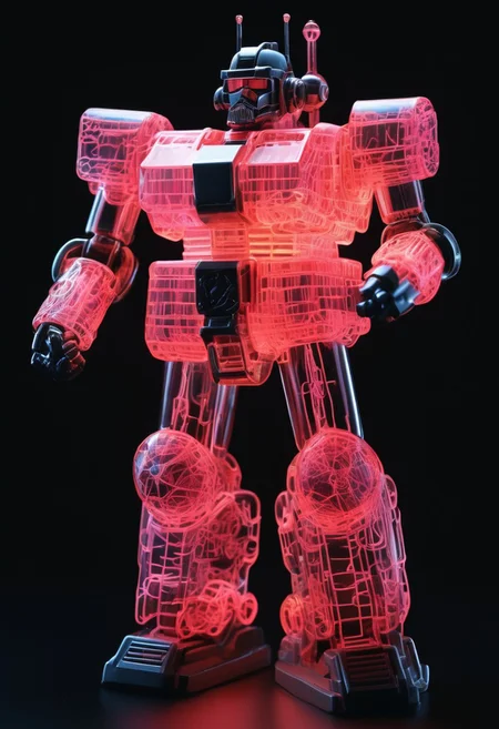 *Blown-Glass* *Fragile* *Delicate* *Brittle* *guncannon_mass_production_typ* *marble table* *made of,tiny neon glass filaments,* *neon filaments* *upper body view* *cowboy shot*