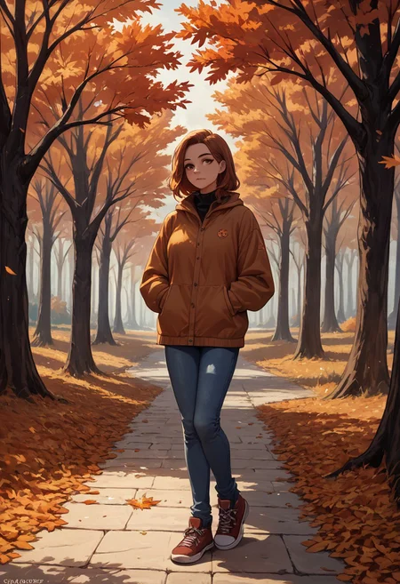 score_9,score_8_up, 1woman, autumn
